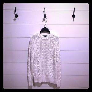 J. Crew Winter White Cable-knit Sweater